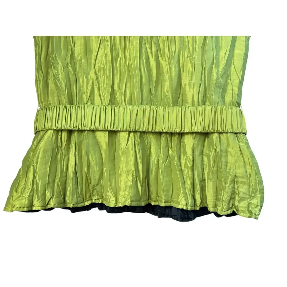Women’s Reversible Vest Belted Chartreuse & Black Lightweight NO Tags Autumn